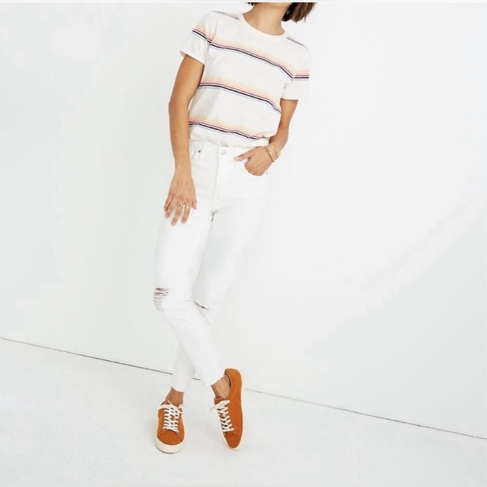Madewell White High Rise Skinny Crop Jeans